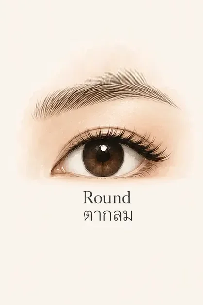 Illustration of round eyes — fully open and circular