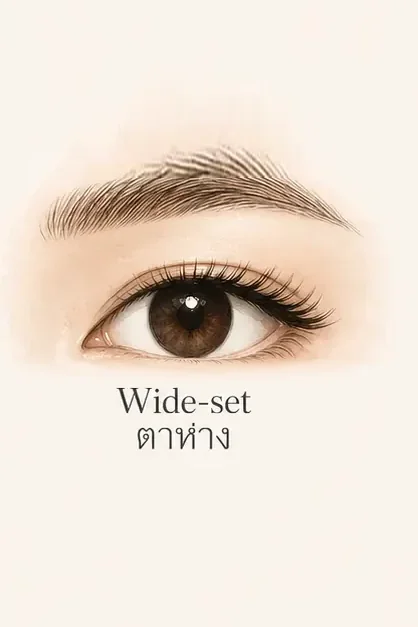 Illustration of wide-set eyes
